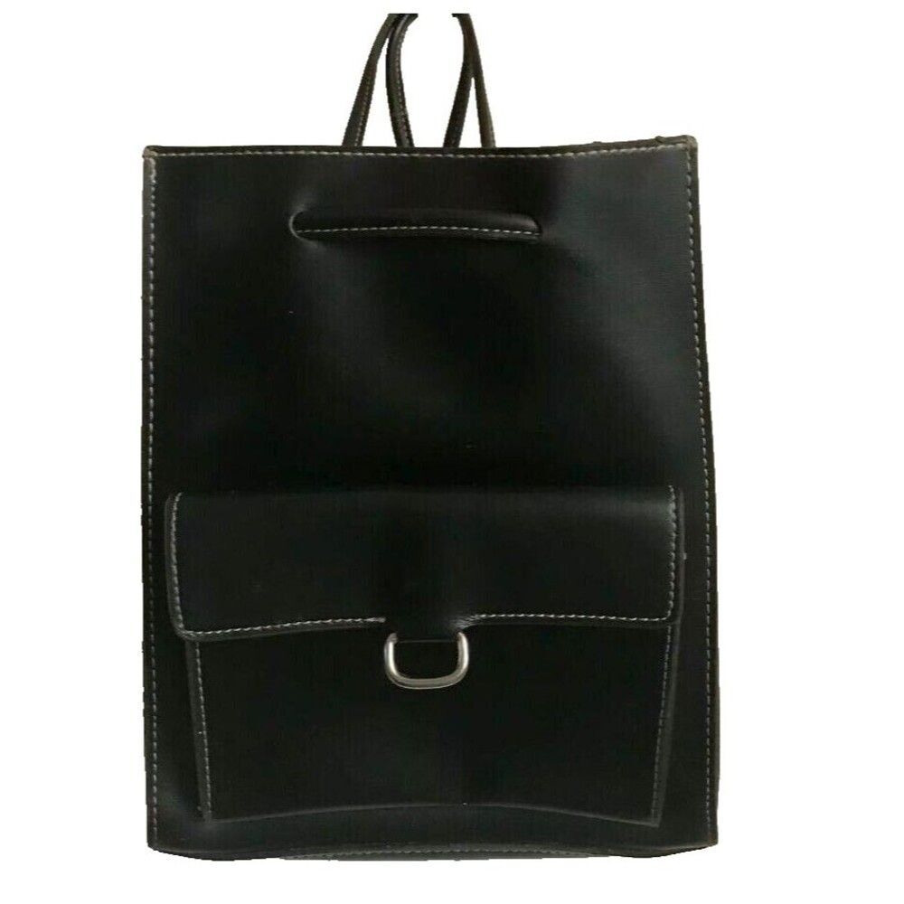 #9394 MONDANI GOTH BIKER LEATHER BACKPACK DARK BROWN PURSE 9 X 11 tablet